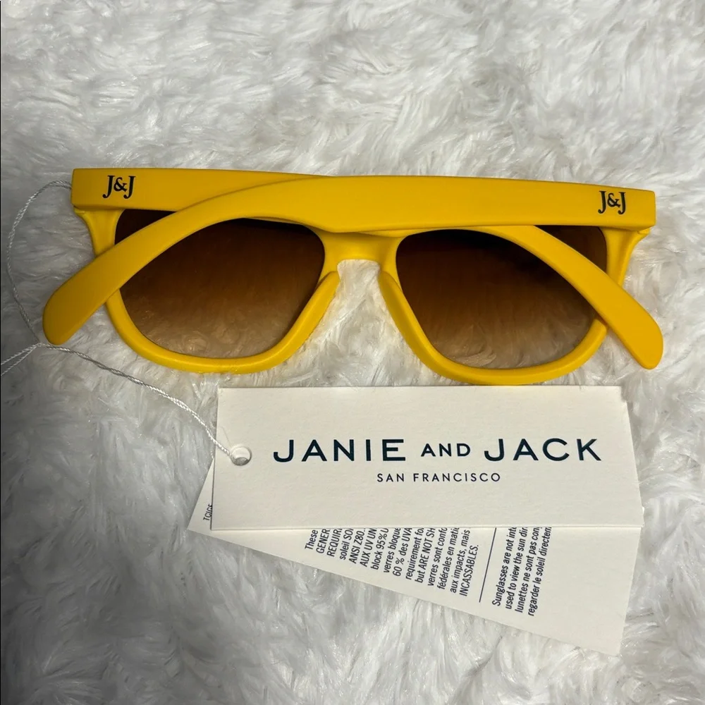 New Janie And Jack Yellow Kids Sunglasses Size 2 To 4 Years Age